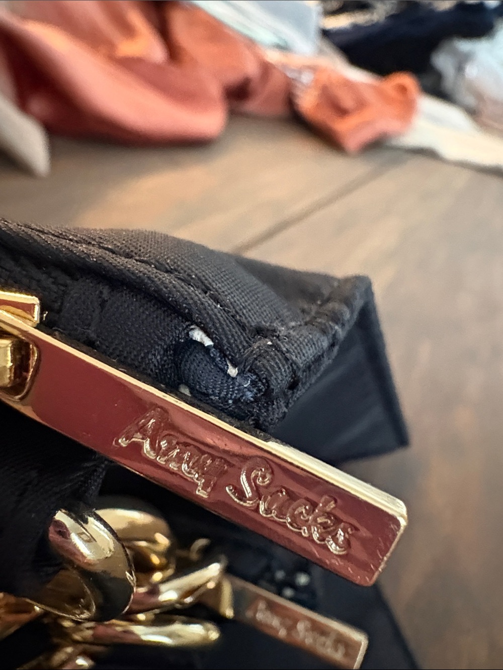Amy Sacks Black Nylon Crossbody with Gold Hardware - Picture 15 of 15